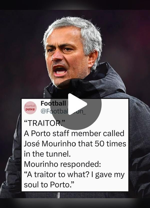 Mourinho responde após ser chamado de “traidor” 50 vezes: “Traidor de quê? Dei a minha alma ao Porto.”