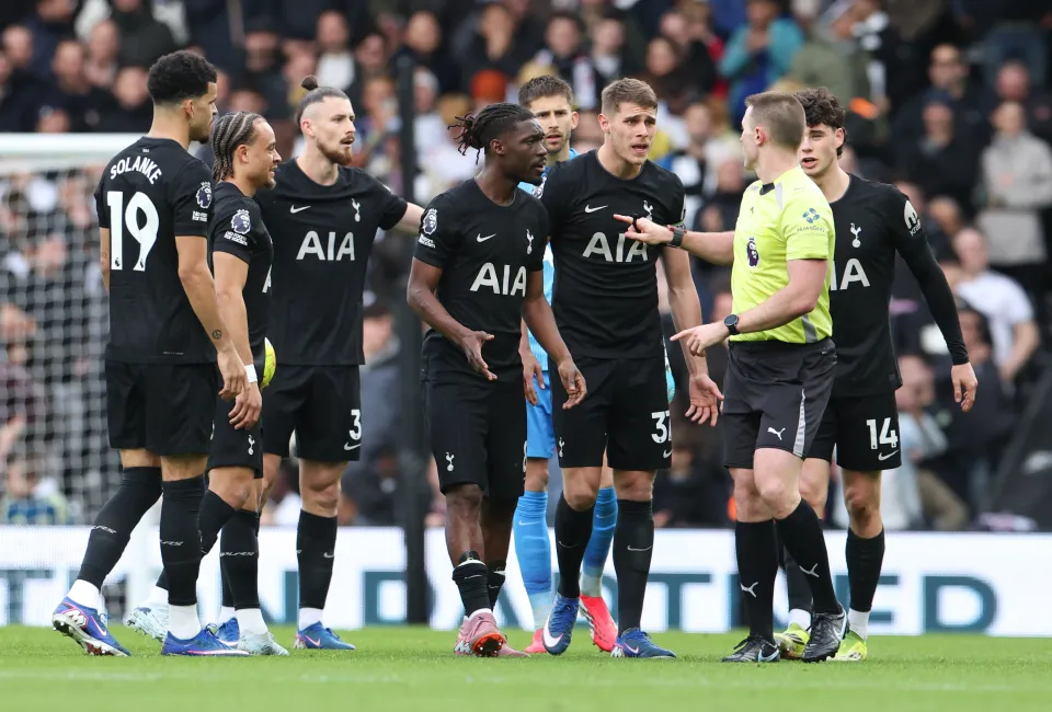 Tottenham players protested strongly but their words fell on deaf ears