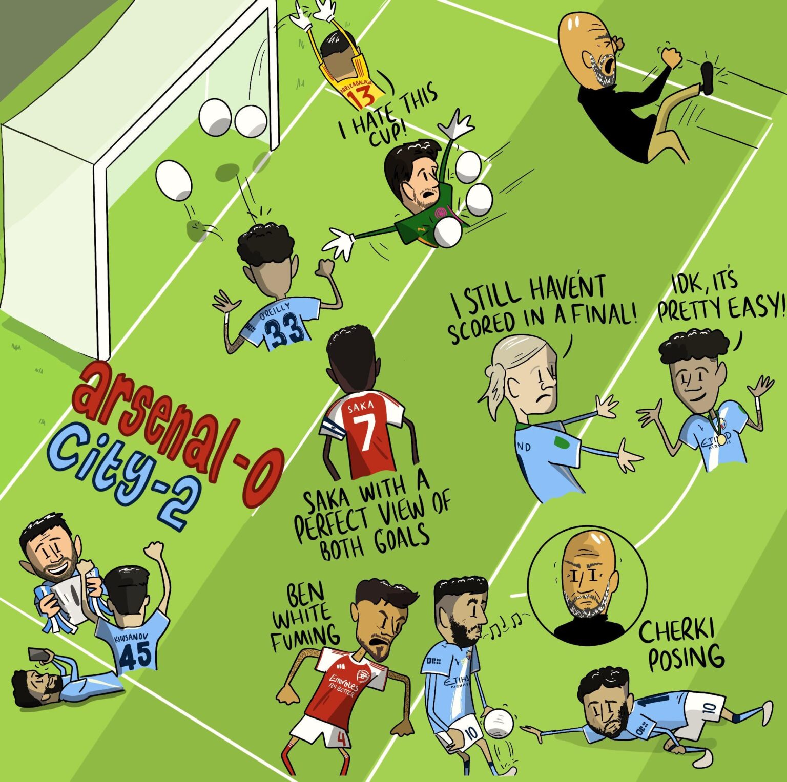 Arsenal vs City - Carabao Cup Final - Cartoon Edition 🏆