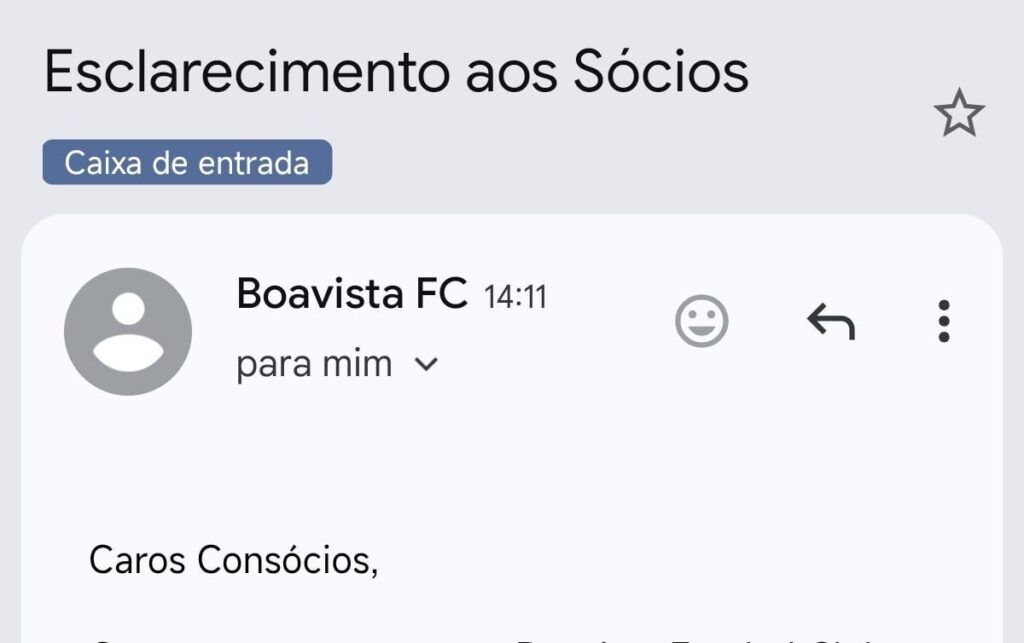 Comunicação aos sócios - Email