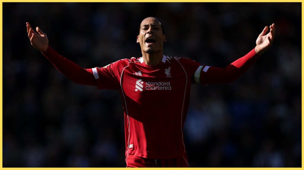 Virgil van Dijk cajoles his teammates during Liverpool