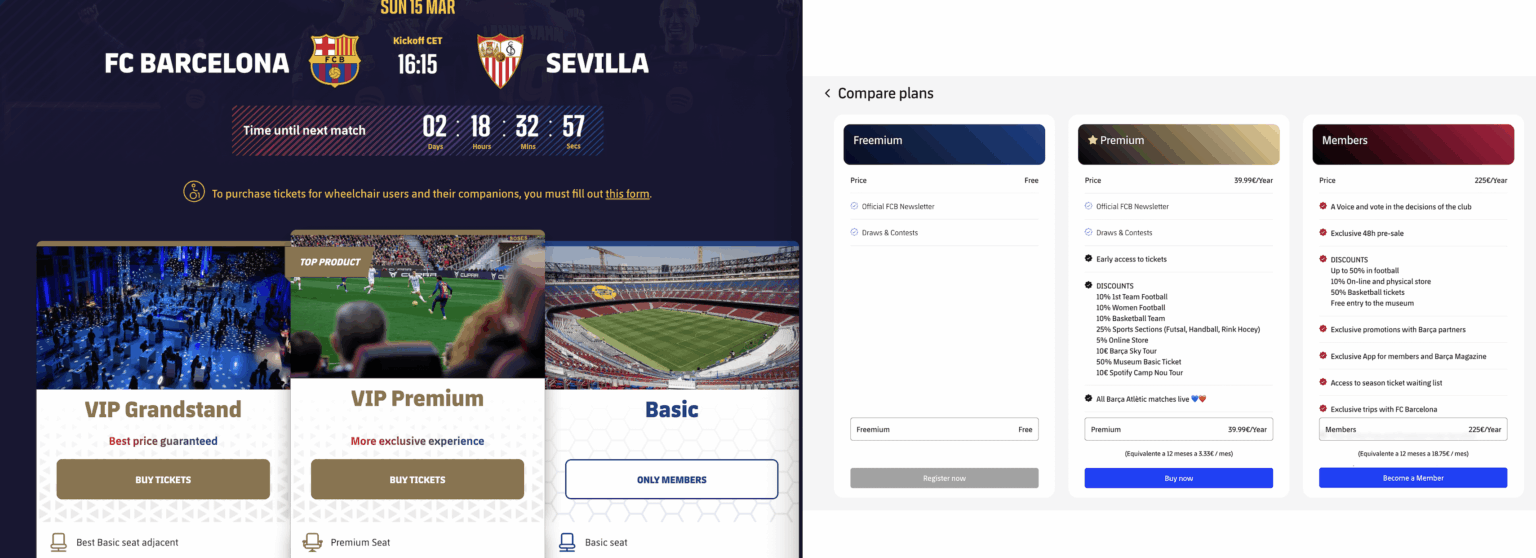 Membership Advice for FC Barcelona vs Sevilla