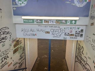 A wrecked Broomloan stand. Safe to say they won’t be getting it again anytime soon.