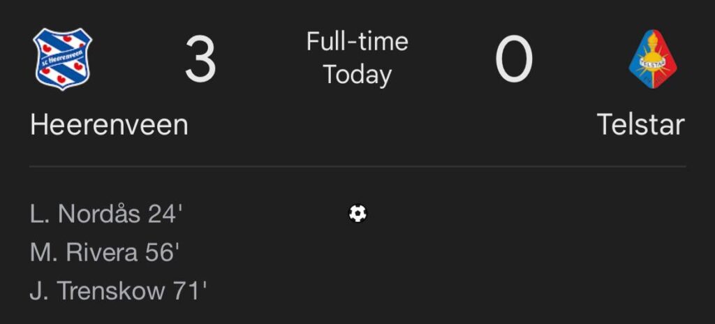 Heerenveen klinischer dan Telstar