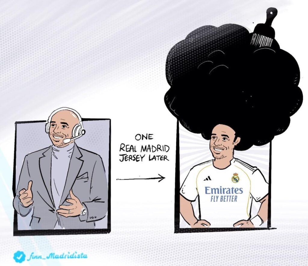 Thierry Henry: "Real Madrid... I don't know what they put in that jersey, maybe if I put it on, it might help me get my hair back." 😭 (OC)