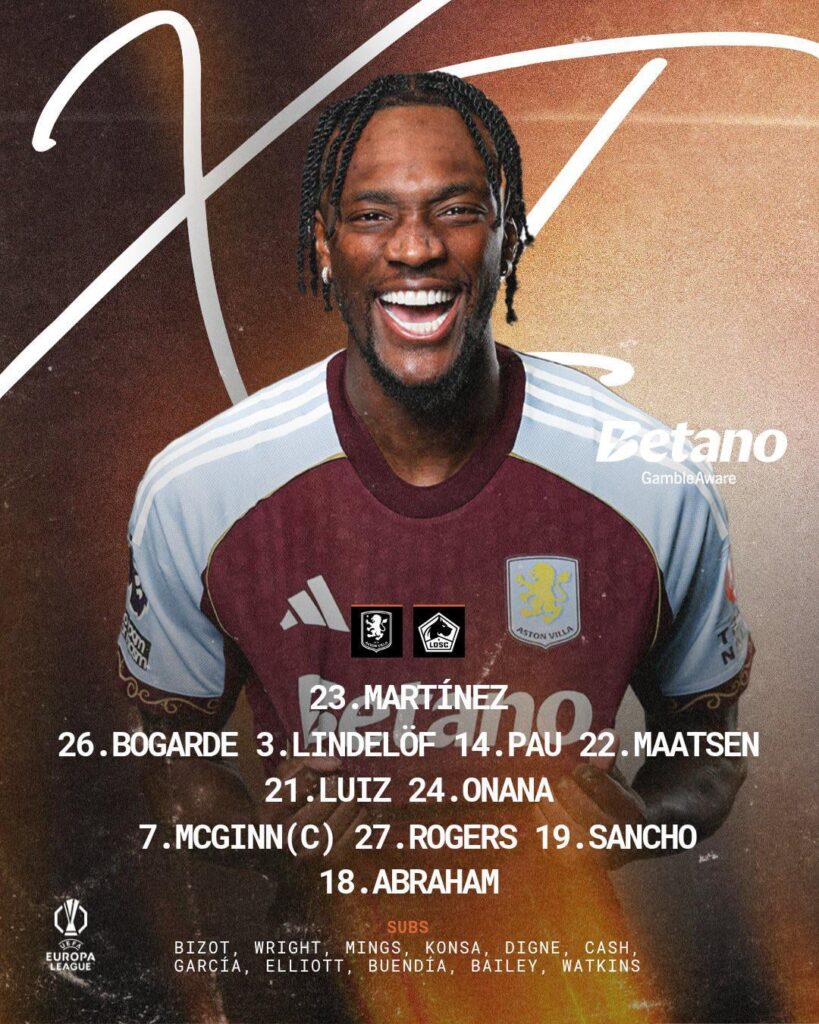 Lindelof and Abraham start against Lille