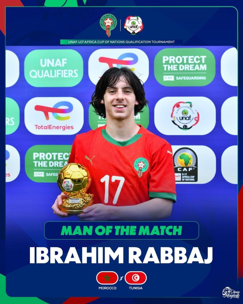 Ibrahim Rabbaj, future Chelsea star, was named MOTM in Morocco's UNAF U17 match against Tunisia.