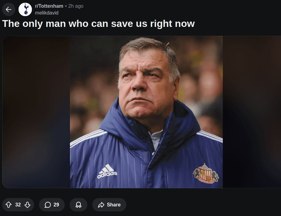 Meanwhile, over on the Spurs sub, the head loss is real...