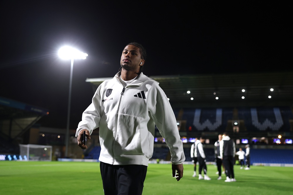 Sam Amissah of Fulham during the Carabao Cup Fourth Round match between Wycombe Wanderers and Fulham at Adams Park on October 28, 2025 in High Wycombe, England. (Photo by Alex Pantling/Getty Images)