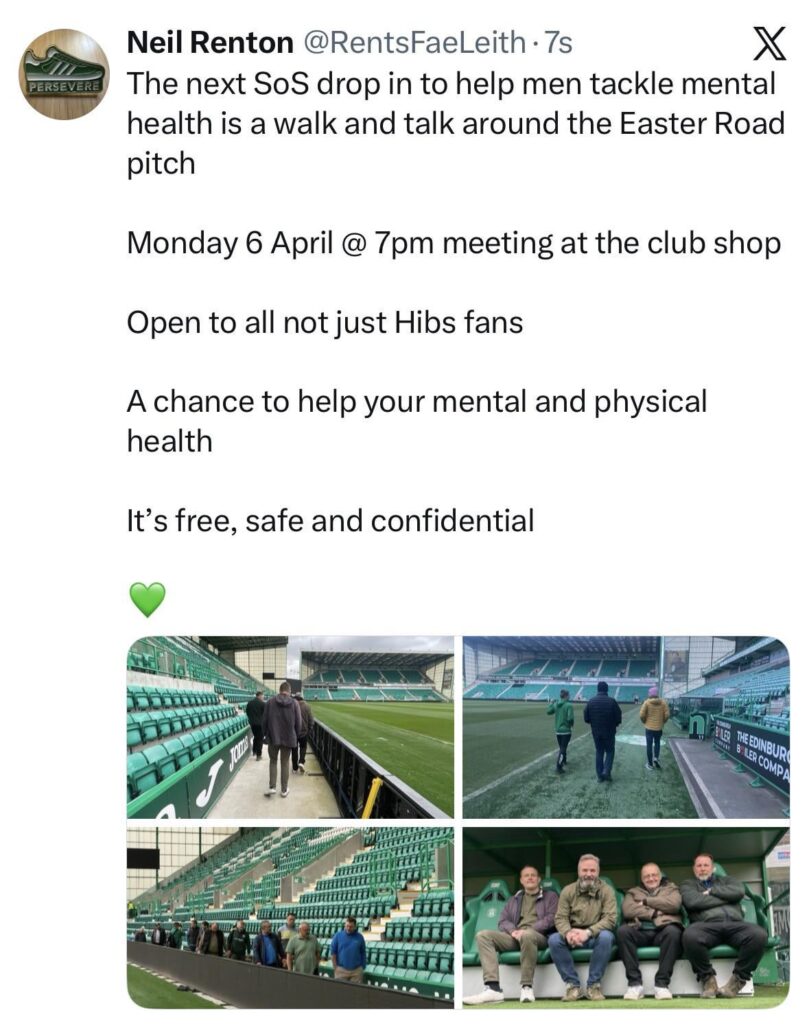 Mental health walk and talk at Easter Road