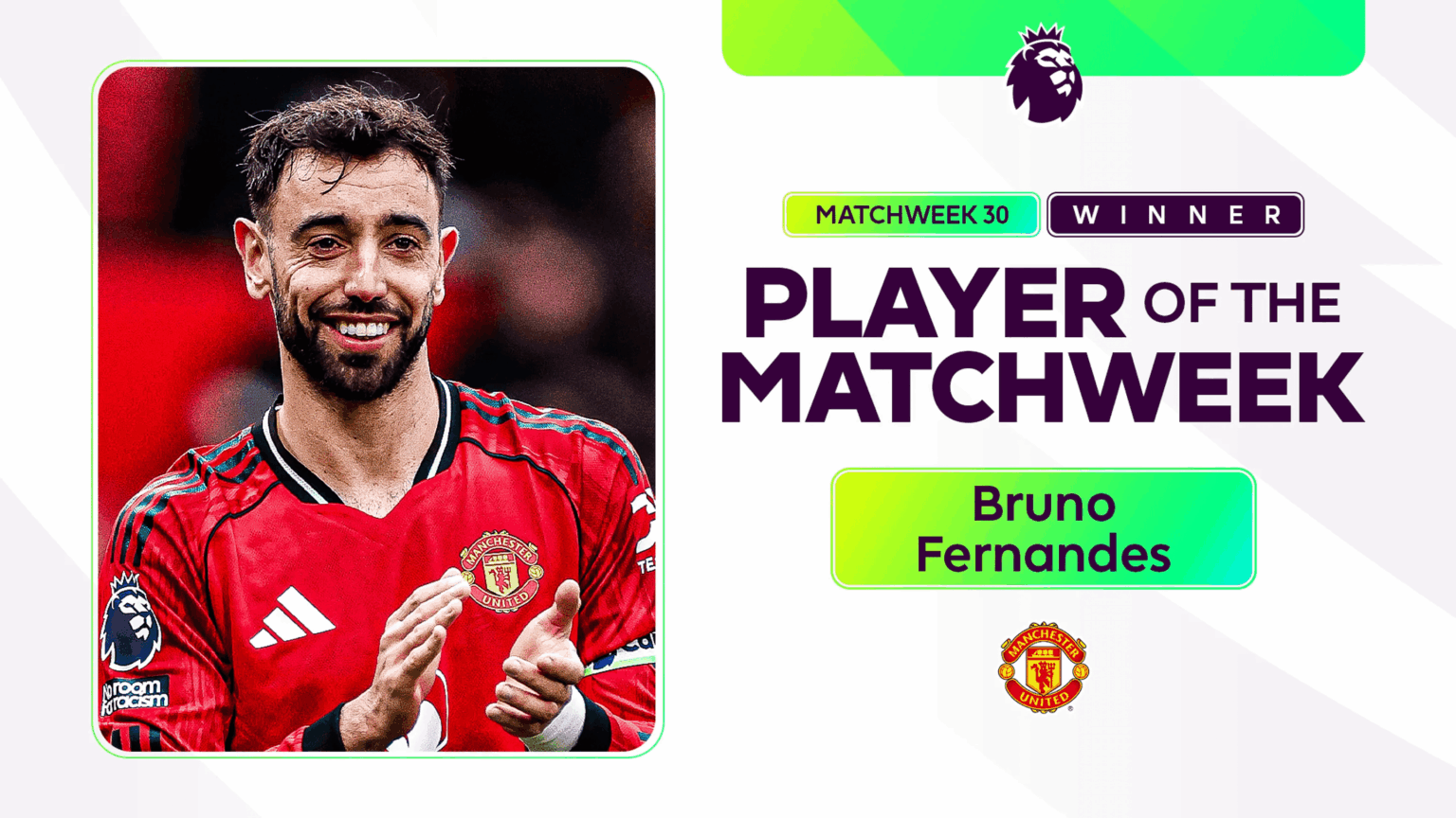 Bruno Fernandes wins Premier League Player of the Matchweek 30
