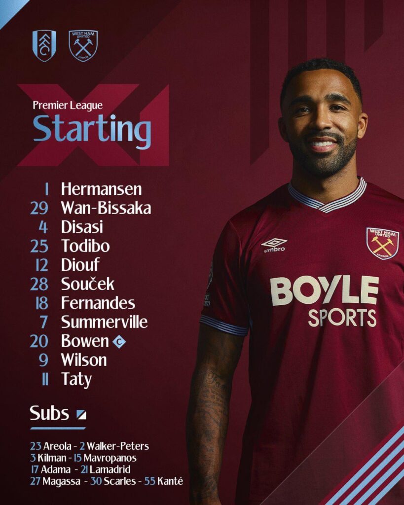 Line up : Todibo and Wilson start