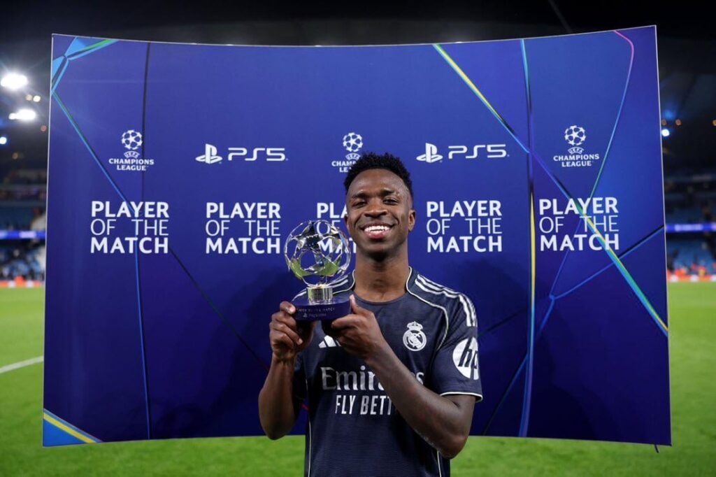 Vini with POTM trophy