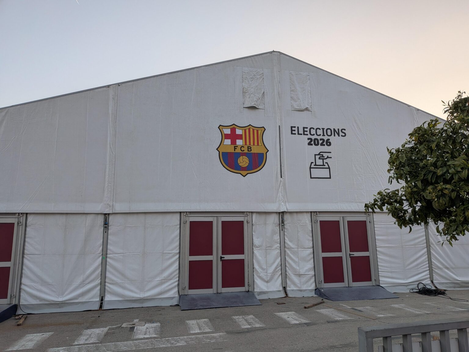 FC Barcelona presidential elections tent spotted near Camp Nou how close do you think the Laporta vs Font election race will be?