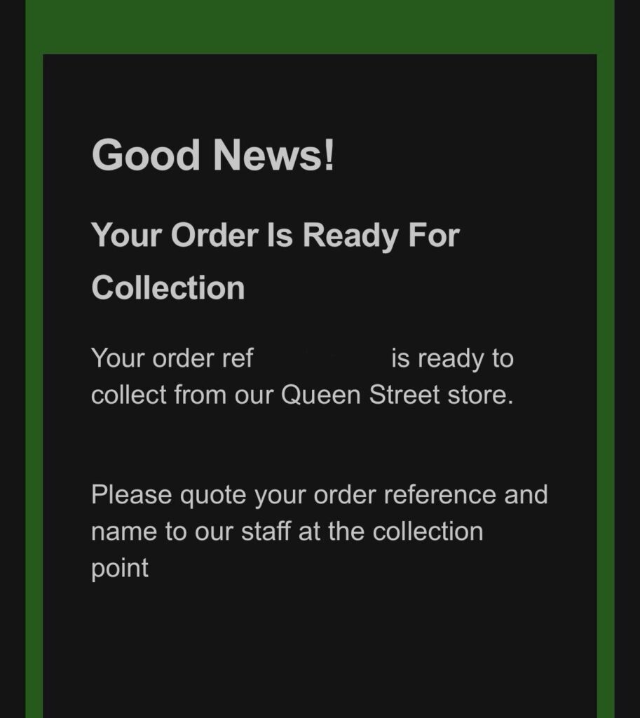 I’ve emailed support but no reply yet, anyone know how long I’ve got to collect?, worn be in town till Monday