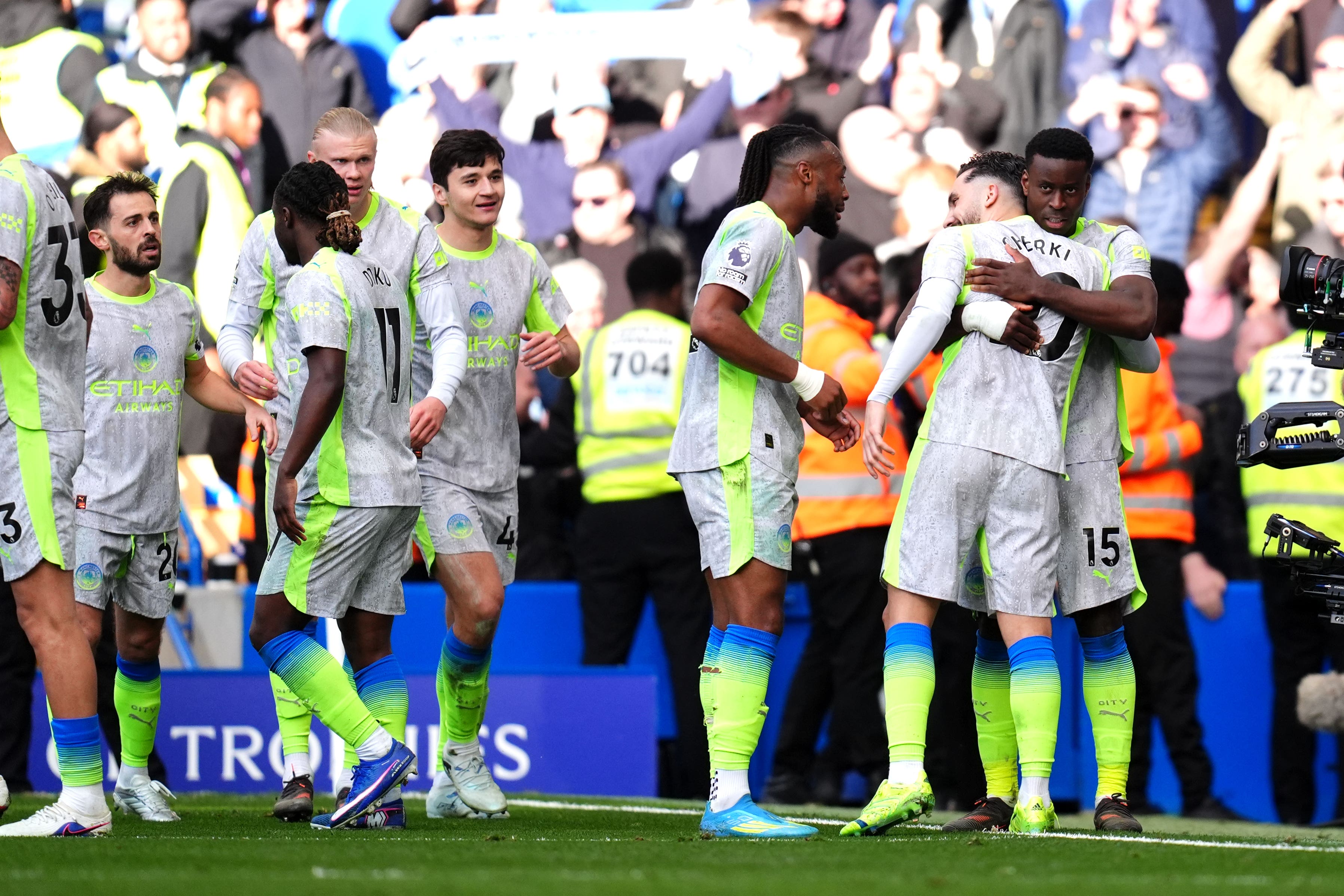 Manchester City cut the gap to six points on leaders Arsenal after beating Chelsea (John Walton/PA)