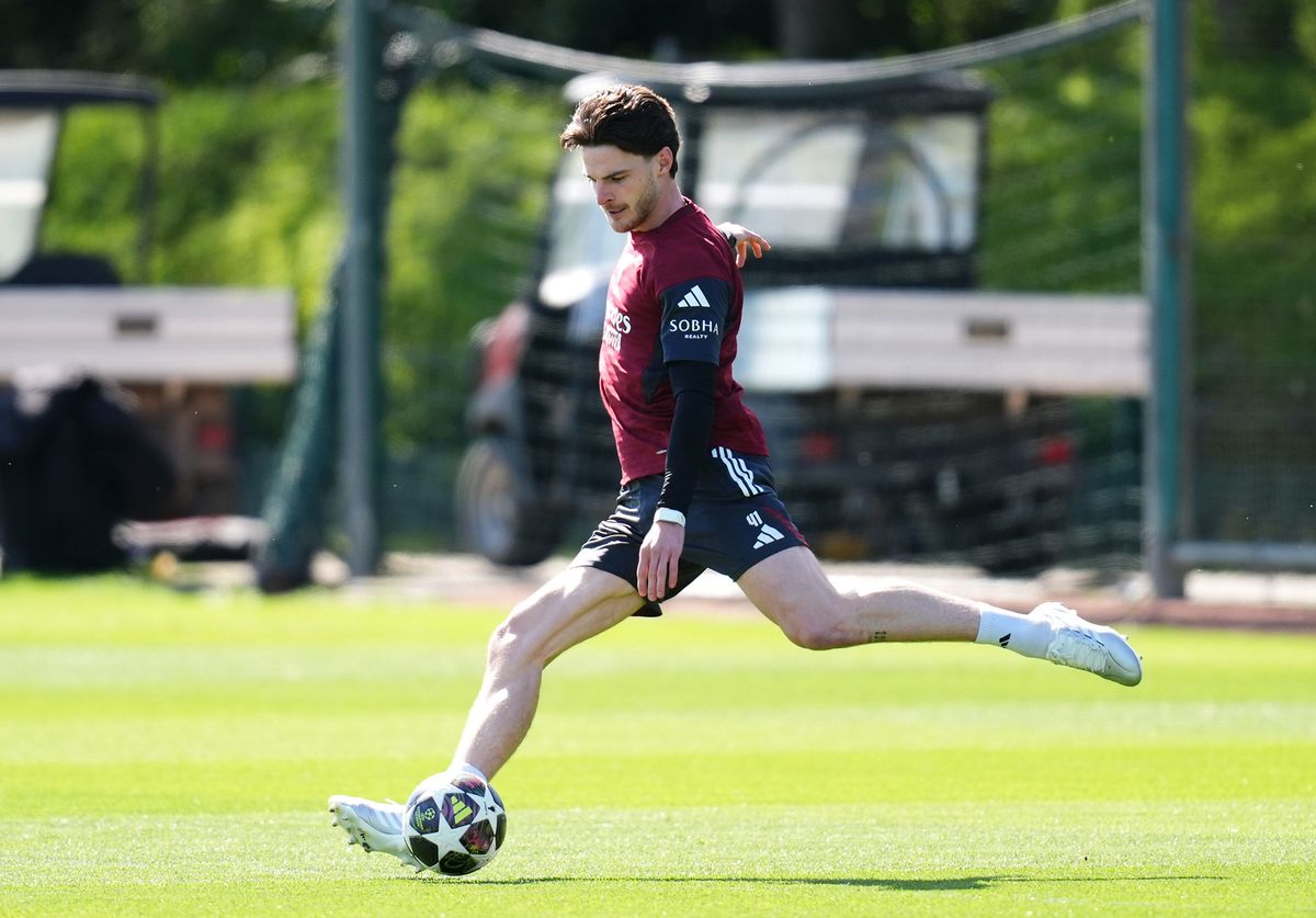 Declan Rice in Arsenal training