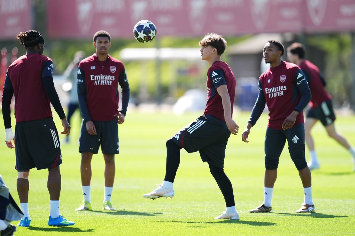 Arsenal held an open training session on Monday with Declan Rice among the key stars returning