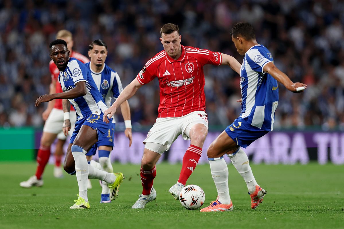 Chris Wood in action for Nottingham Forest against Porto