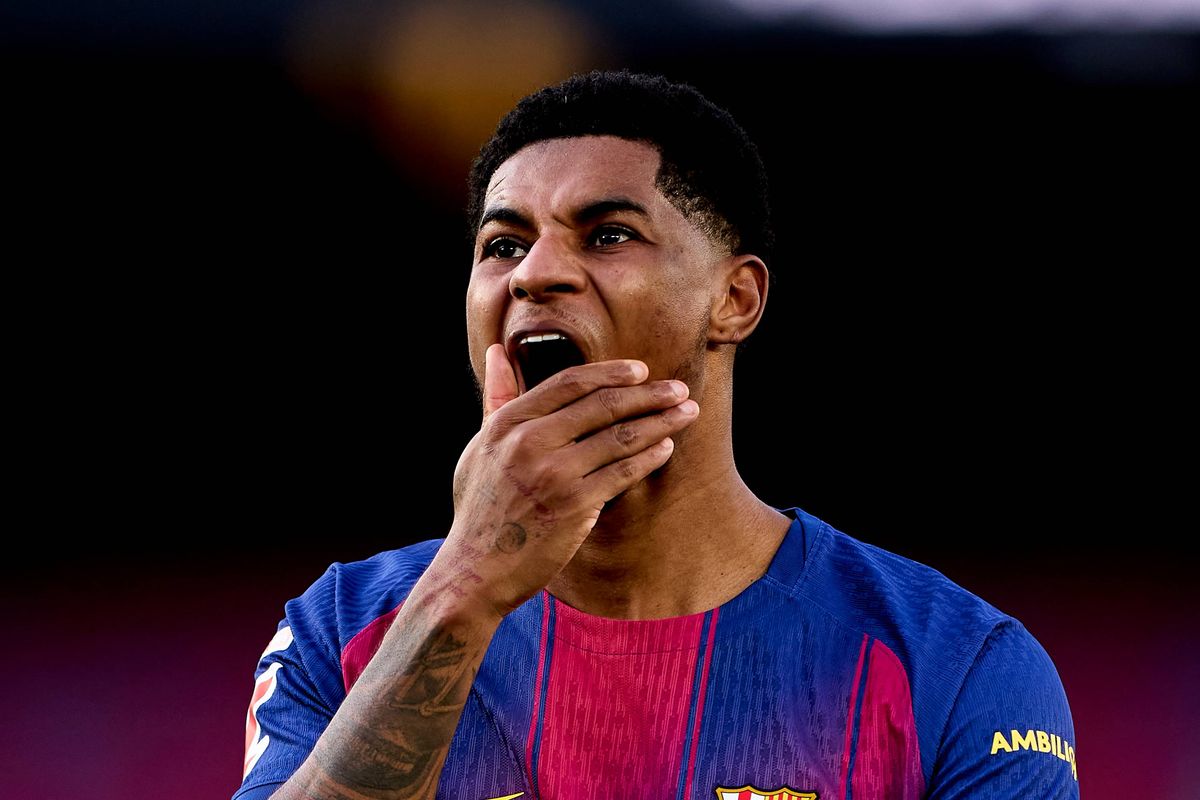 Marcus Rashford reacts