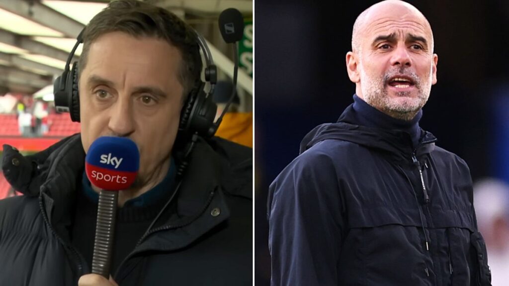 Gary Neville and Pep Guardiola in agreement over huge Arsenal title concern