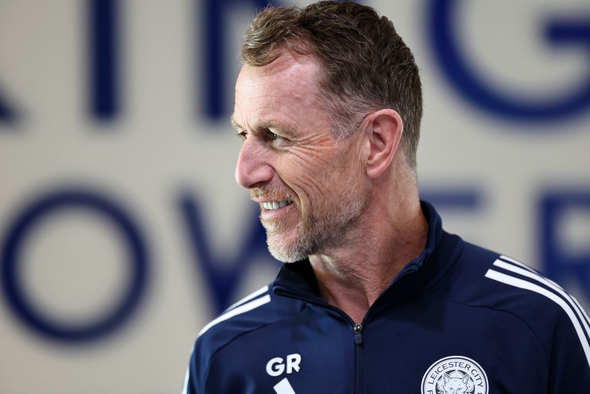 Gary Rowett during his Leicester City press conference before the trip to Portsmouth