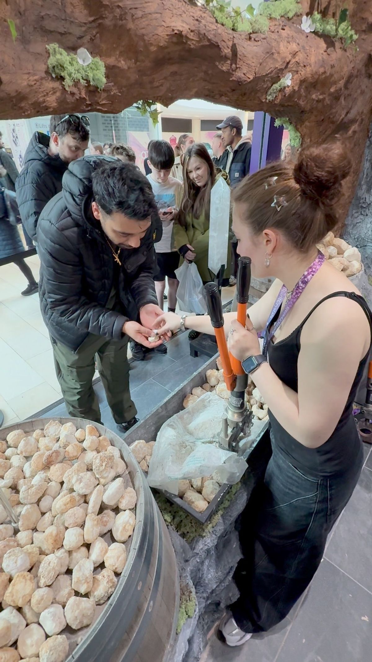 The geode-cracking station at Spirit Crystals has proven particularly popular with families since the store opened at Highcross Leicester