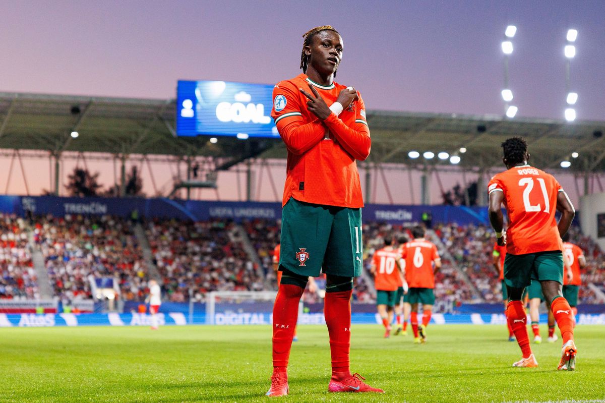 Geovany Quenda of Portugal celebrates