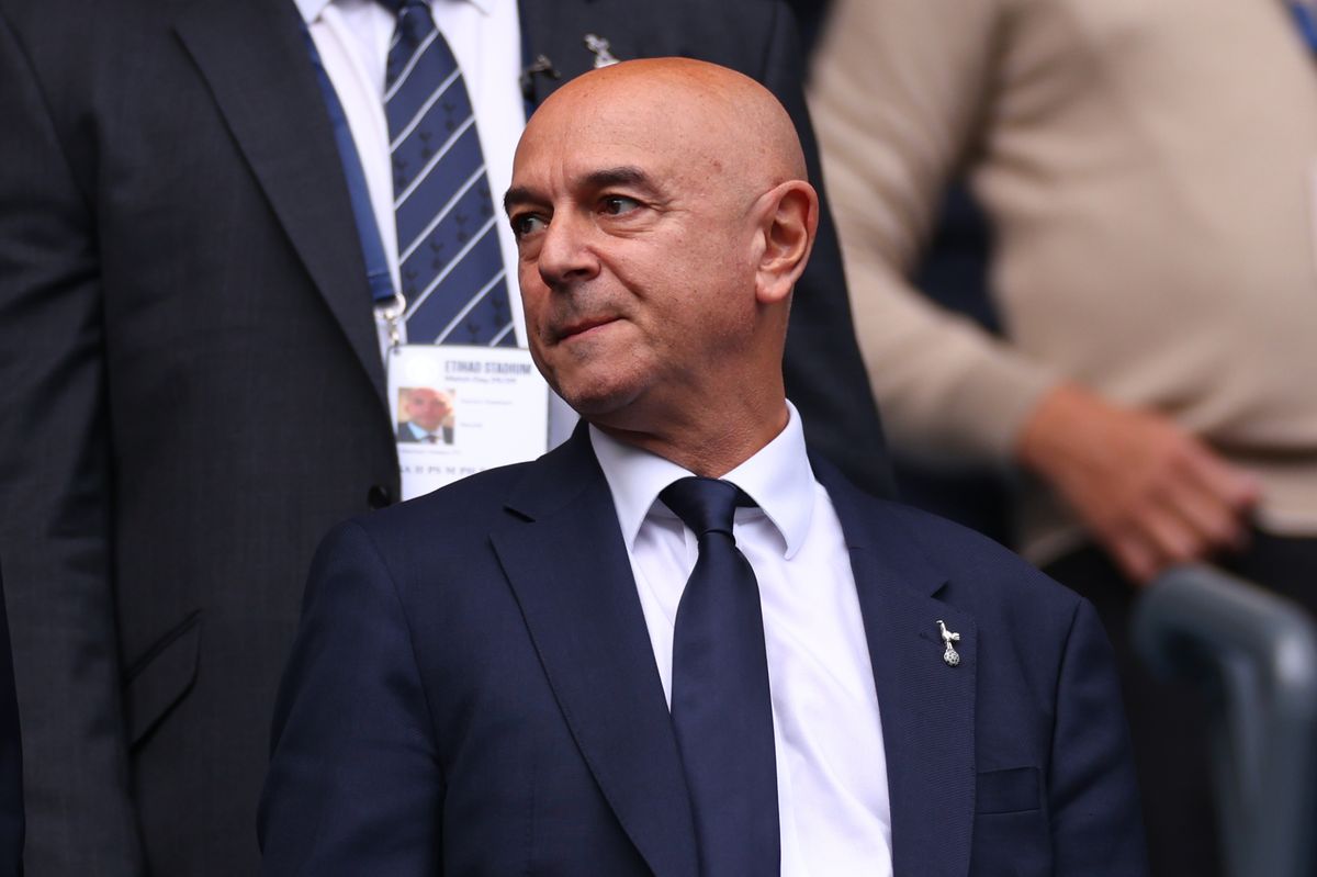 Daniel Levy, Chairman of Tottenham Hotspur during the Premier League match between Manchester City and Tottenham Hotspur at Etihad Stadium on August 23, 2025 in Manchester, England