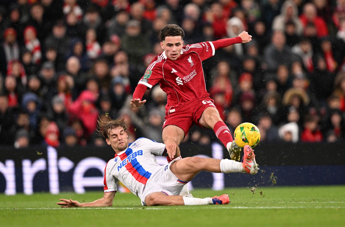 Borna Sosa attempts to tackle Kieran Morrison