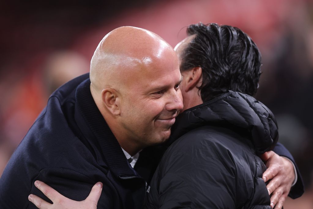 Liverpool head coach Arne Slot and Aston Villa manager Unai Emery.