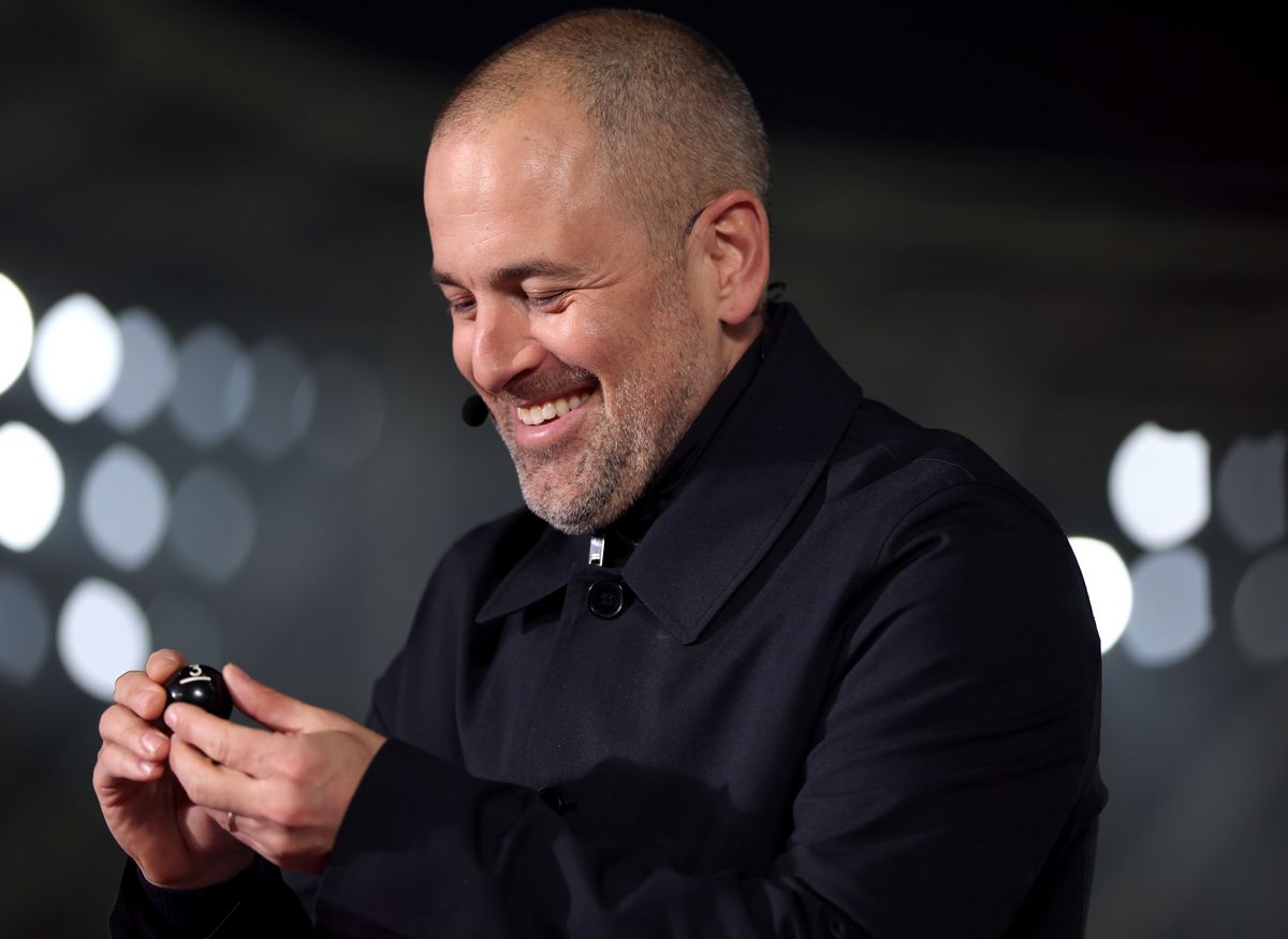 Joe Cole takes part in the draw for the Quarter Finals prior to the Emirates FA Cup Fifth Round match between West Ham United and Brentford at London Stadium on March 09, 2026 in London, England.