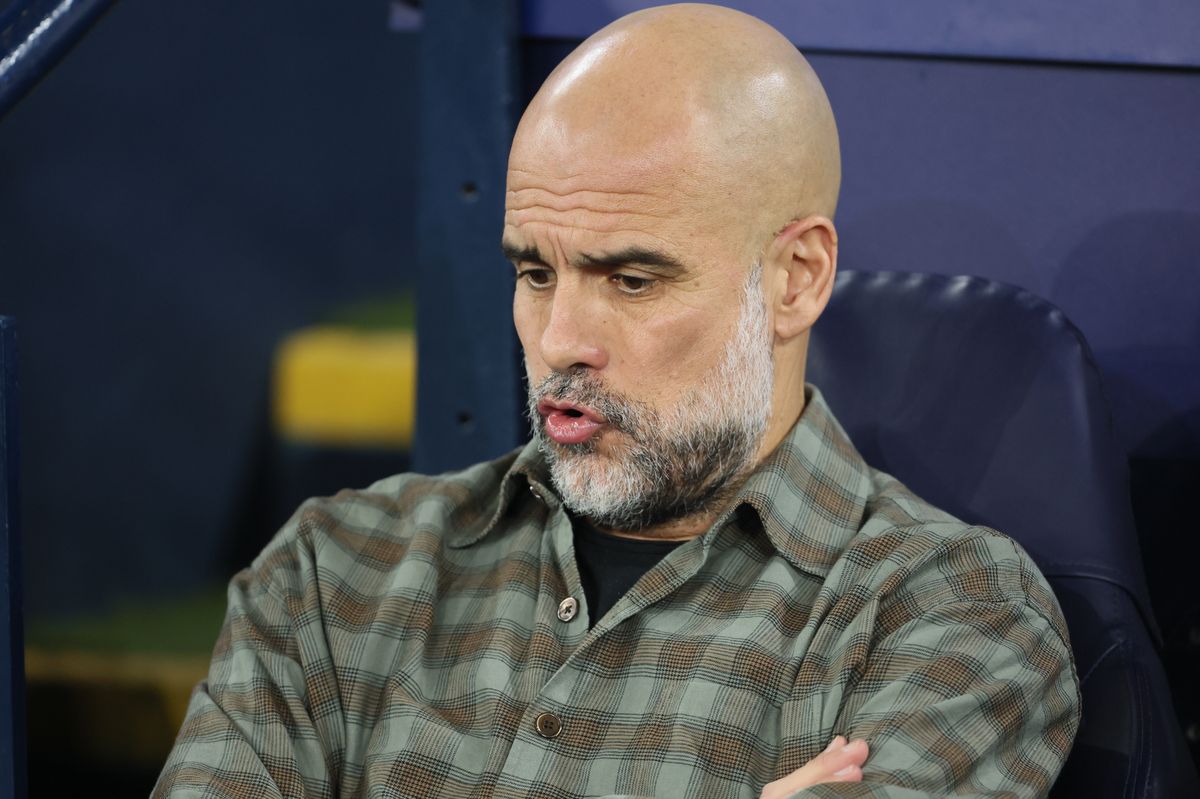 Pep Guardiola before the second leg match between Manchester City FC and Real Madrid