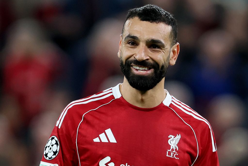 Mohamed Salah of Liverpool on the pitch during the UEFA Champions League 2025/26 Round of 16 Second Leg match between Liverpool FC and Galatasaray SK at Anfield on March 18, 2026 in Liverpool, England