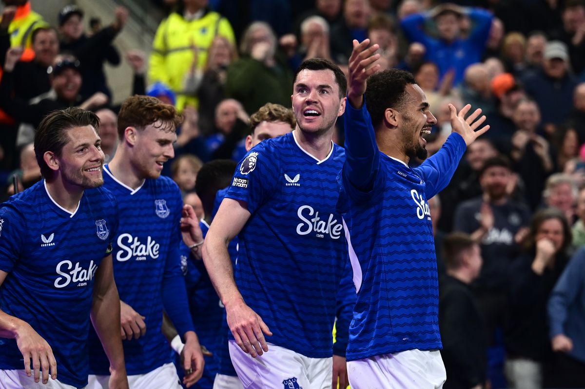 Iliman Ndiaye celebrates putting Everton 3-0 up over Chelsea at Hill Dickinson Stadium. Photo by Richard Martin-Roberts - CameraSport via Getty Images