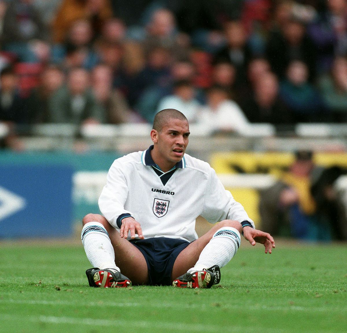 Stan Collymore playing for England