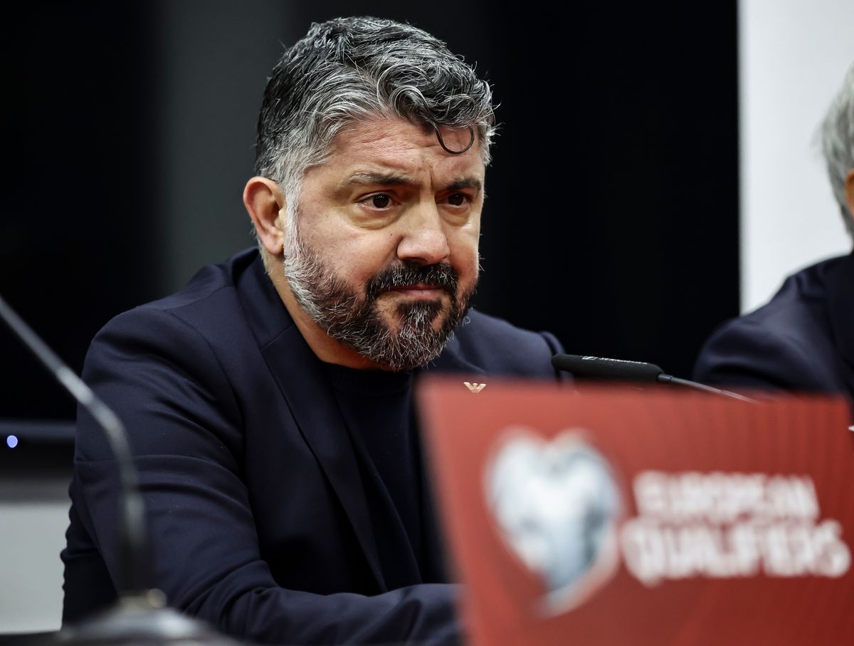 Head coach Gennaro Gattuso of Italy speaks with media during the press conference after the FIFA World Cup 2026 European Qualifiers KO play-offs match between Bosnia & Herzegovina and Italy at Stadion Bilino Polje on March 31, 2026 in Zenica, Bosnia and Herzegovina