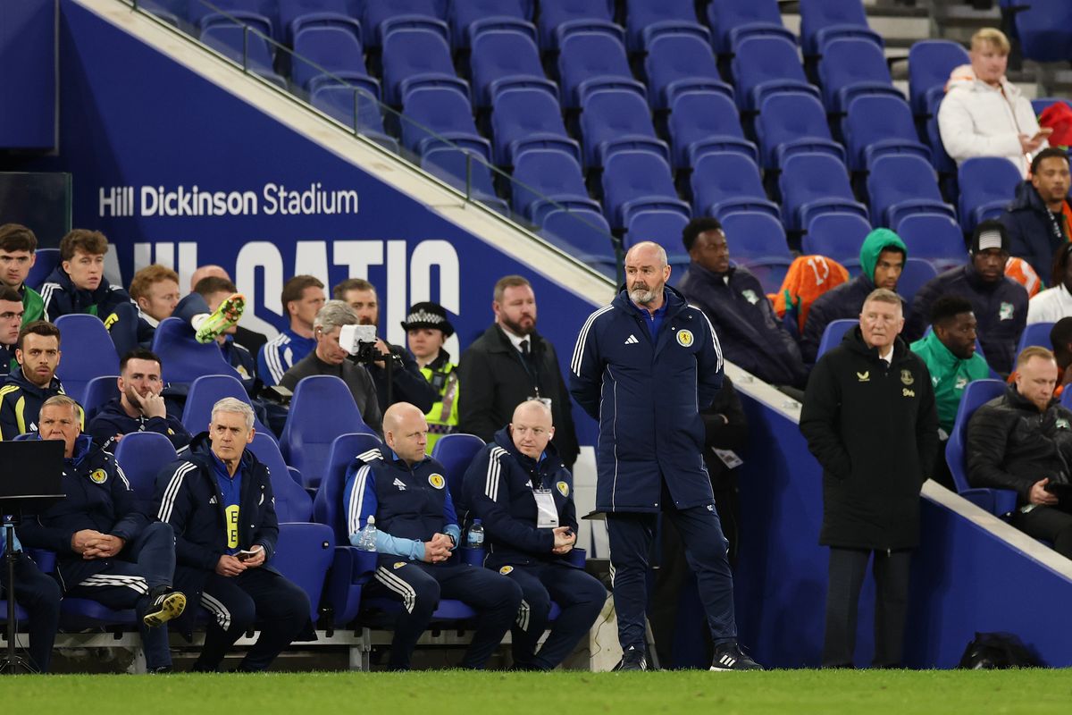 Steve Clarke during an international friendly match between Scotland and Ivory Coast at Hill Dickinson Stadium