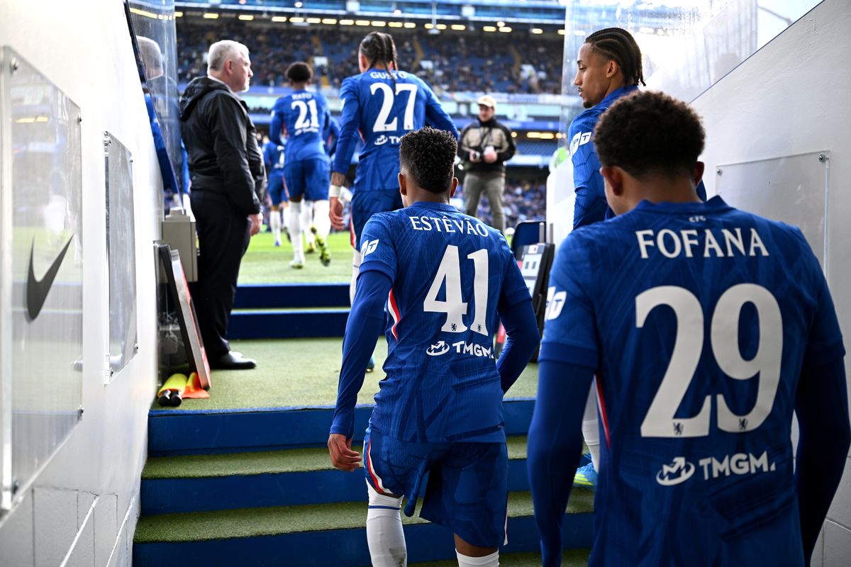 Chelsea players walk out of the tunnel at Stamford Bridge against Port Vale
