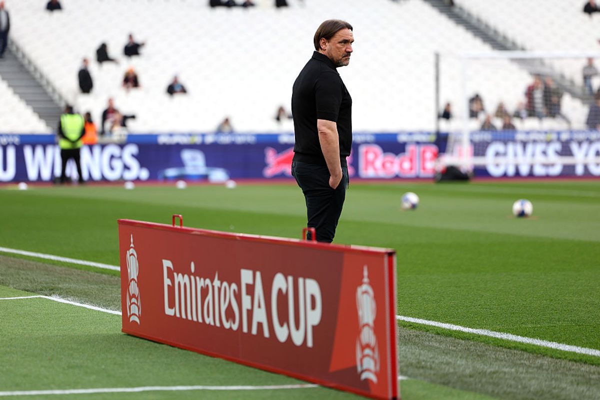 Leeds boss Daniel Farke before his side's FA Cup quarter final vs West Ham at the London Stadium