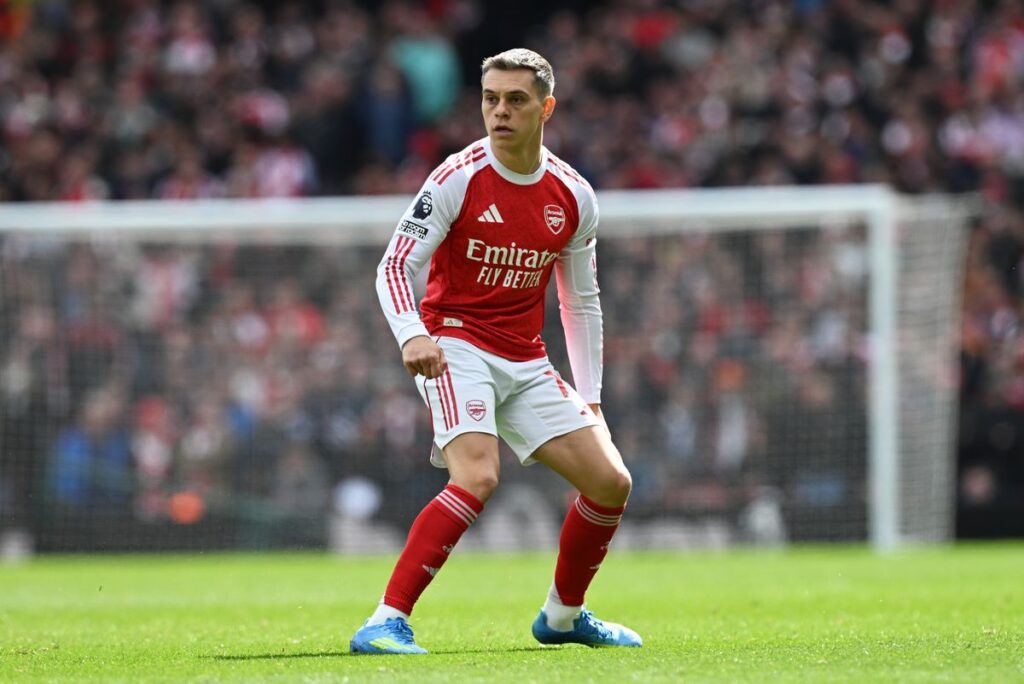 Leandro Trossard of Arsenal looks on during the Premier League match between Arsenal and Bournemouth at Emirates Stadium on April 11, 2026 in London, England