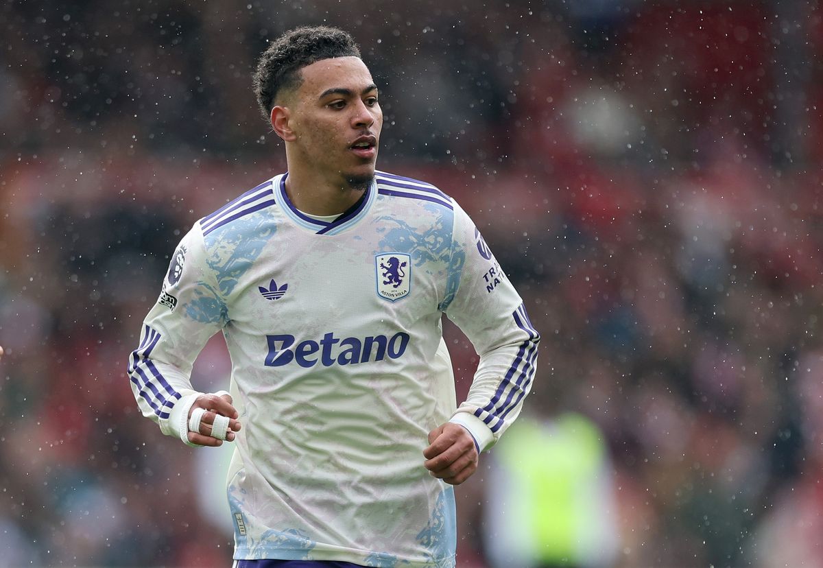 Morgan Rogers of Aston Villa during the Premier League match between Nottingham Forest and Aston Villa at City Ground on April 12, 2026 in Nottingham, England.