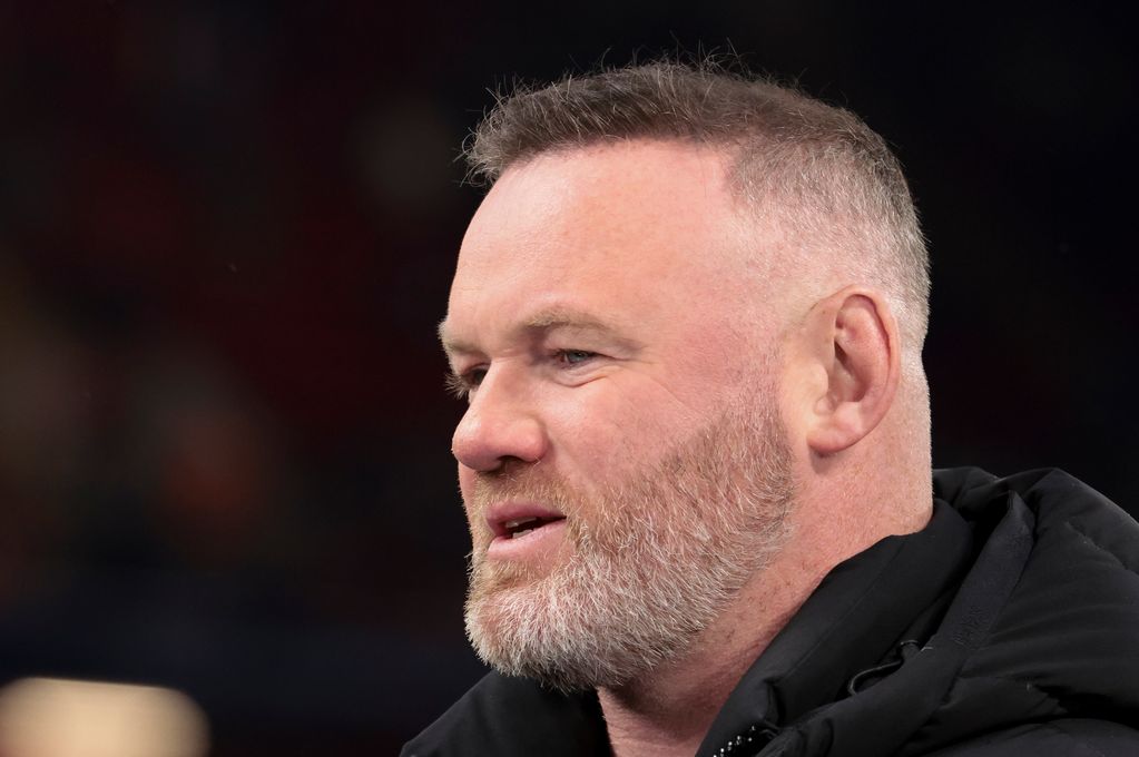 Wayne Rooney works as a pundit on Amazon Prime Video during Liverpool vs PSG in the Champions League.