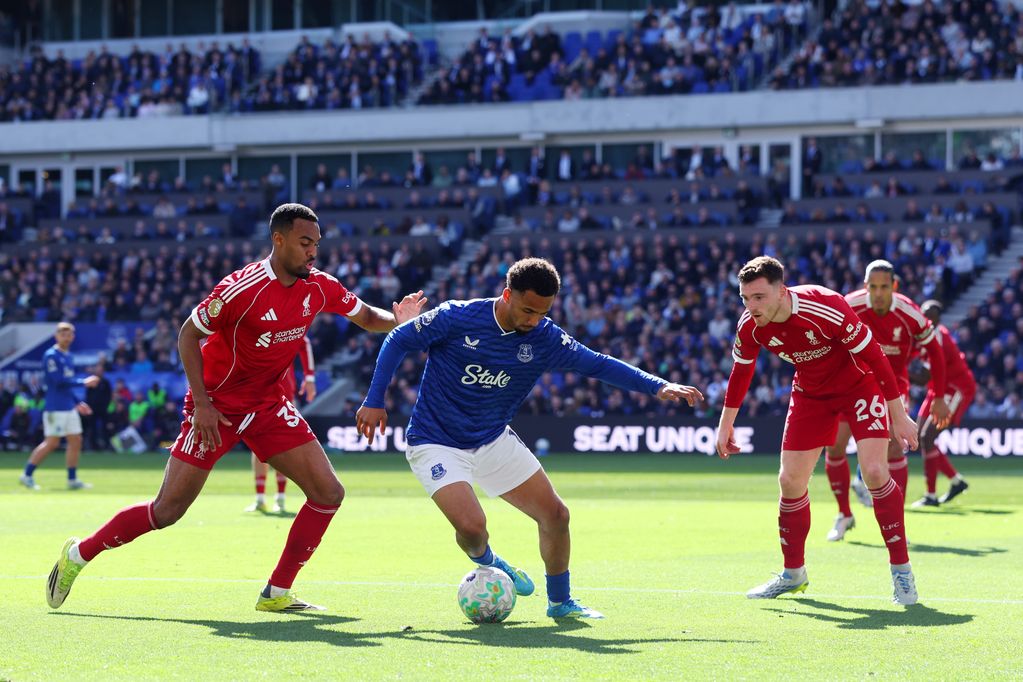 Ryan Gravenberch in action for Liverpool against Everton