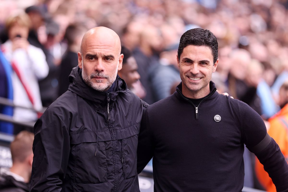 Pep Guardiola and Mikel Arteta
