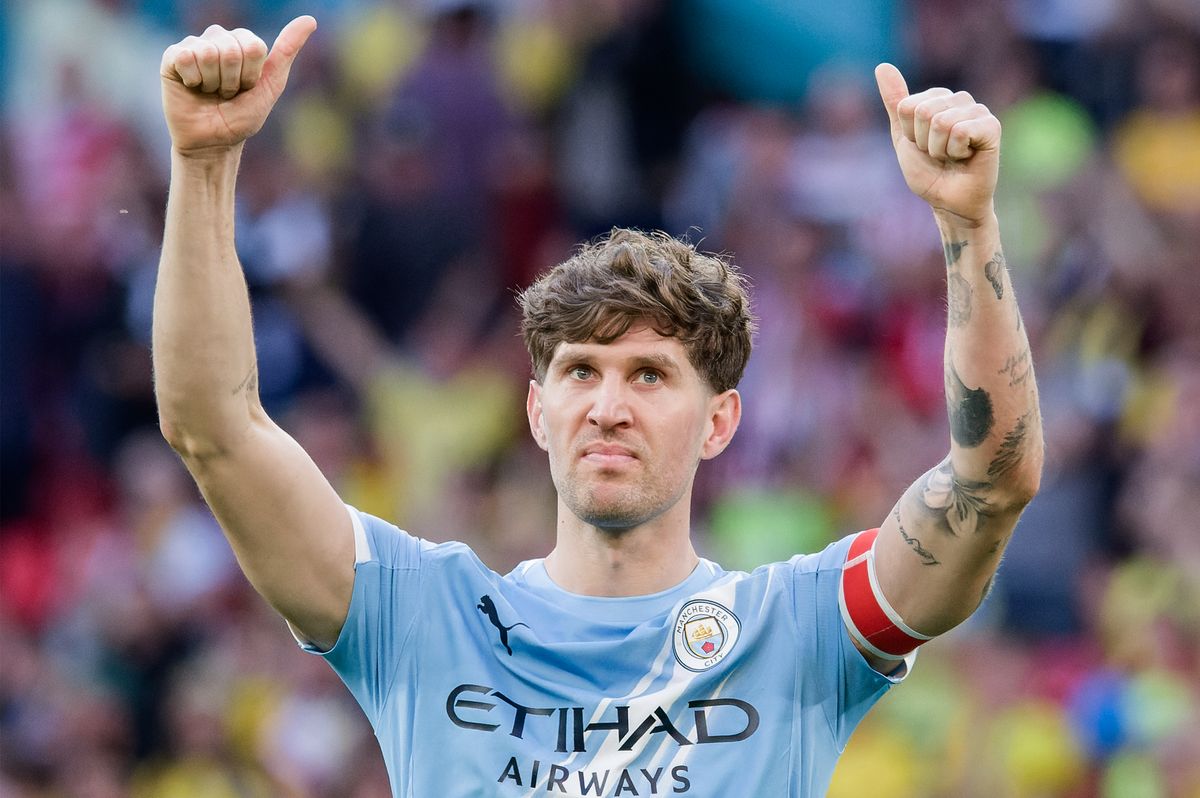 John Stones after the Emirates FA Cup Semi Final match between Manchester City and Southampton. The former Everton defender has announced he will leave Man City in the summer. Photo by Pedro Porru/MB Media/Getty Images