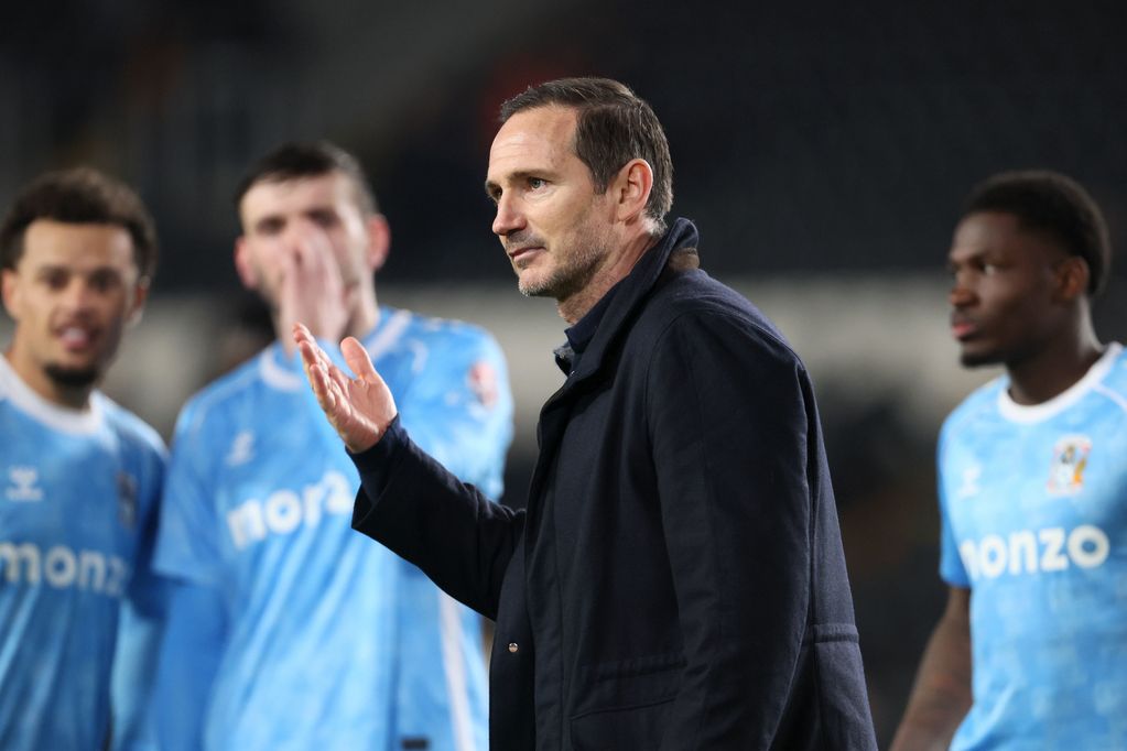 Coventry City head coach Frank Lampard salutes the fans 