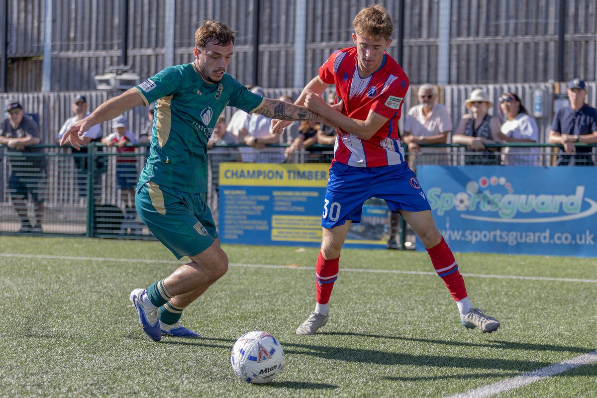 Josh Hebert tries to break the Tonbridge Angels defence (Photo by Stuart McAlister)