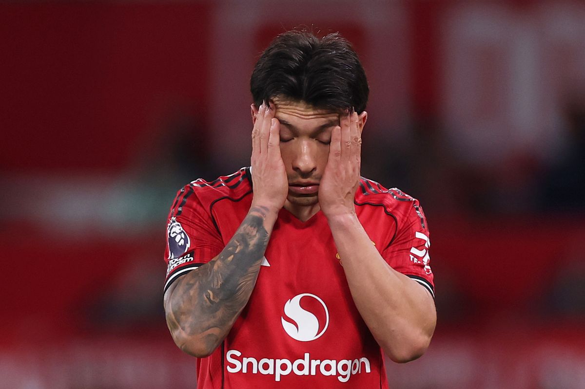 Lisandro Martinez was shown a straight red card against Leeds United