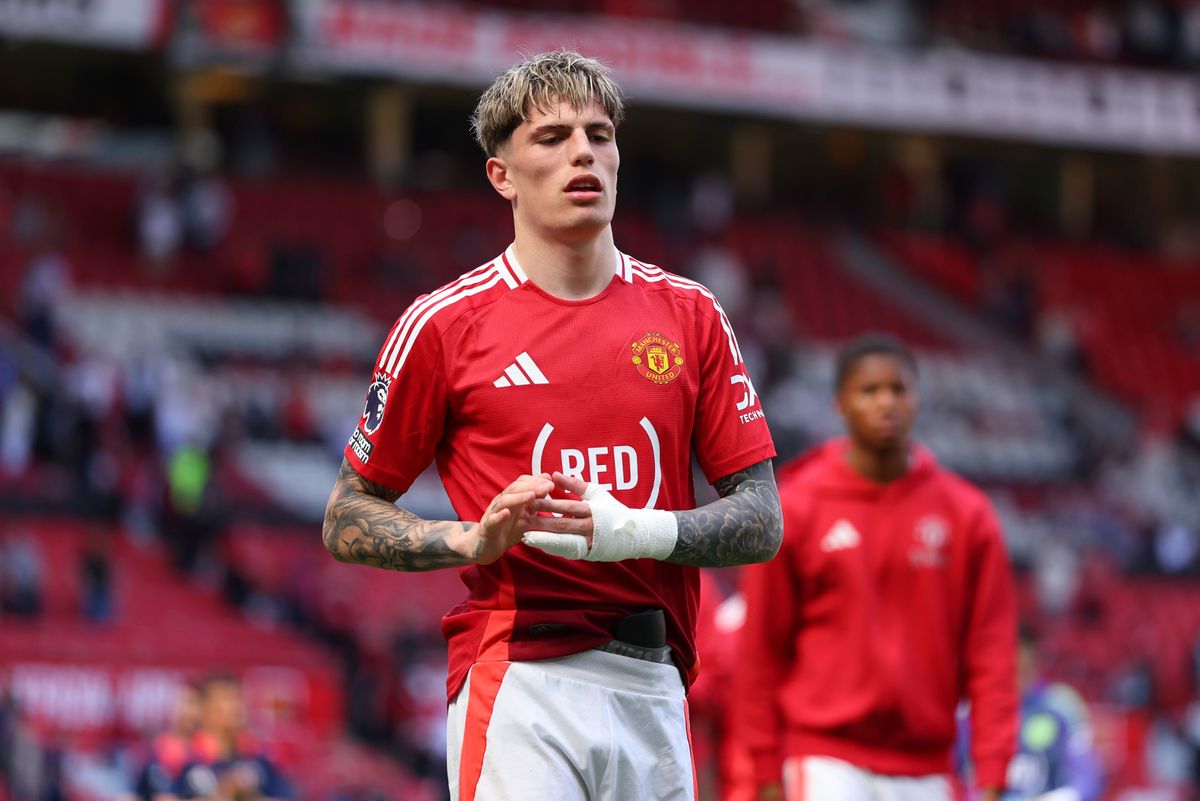 Alejandro Garnacho following the team's defeat during the Premier League match between Manchester United FC and West Ham United FC at Old Trafford. 